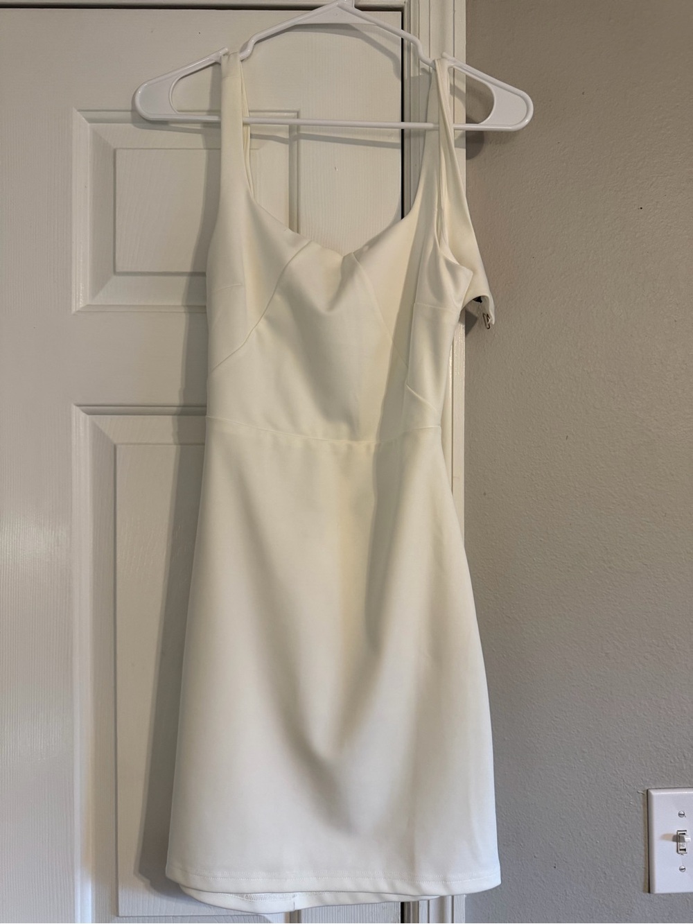 Lulu's Cream Scoop Neck Mini Dress